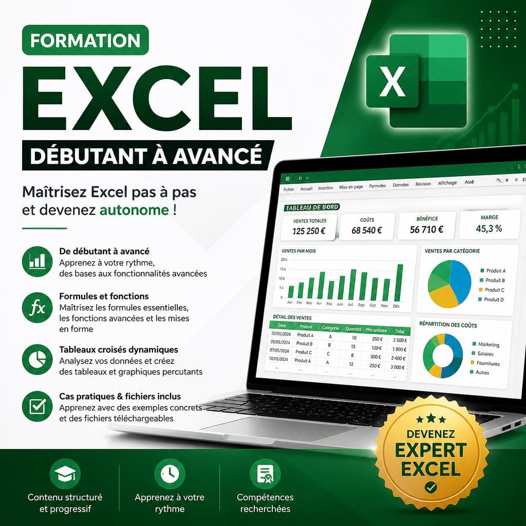 Formation Excel - Débutant à avancé